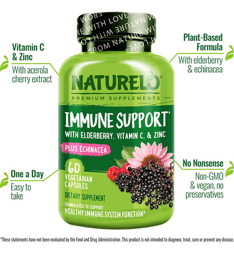 Naturelo Immune Support - Vitamina C, Sabugueiro, Zinco, Ech - Imagem 4
