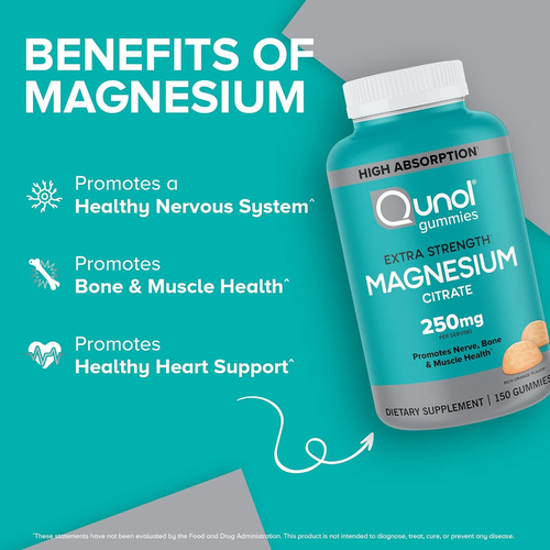 Magnésio De Citrato 250 Mg Extra Forte Qunol 150 Gomas - Imagem 10