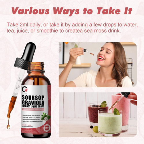 Suplemento Orgeuos Soursop Graviola Liquid 60ml Com Musgo Ma - Imagem 5