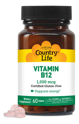 Suplemento Country Life Vitamina B12 1000mcg Sublingual 60 T