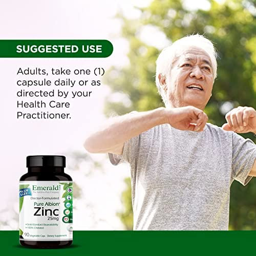 Emerald Labs Pure Albion Zinc 25 Mg - Suplemento Dietético C - Imagem 4