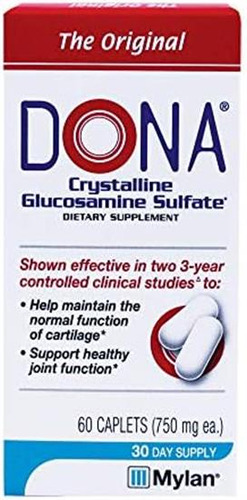 Sulfato De Glucosamina Cristalina Dona, 750 Mg, 60 Contagen - Imagem 3