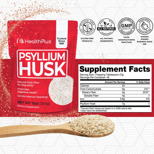 Suplemento Health Plus Psyllium Husk 355ml 48 Porções - Imagem 2