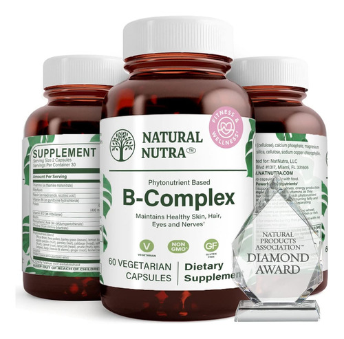 Natural Nutra Vitamina Complexo B Com Niacina, Ácido Pantotê