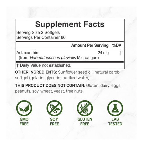 Supplement Deal Astaxantina 24 Mg 120 Cápsulas Gelatinosas D - Imagem 2