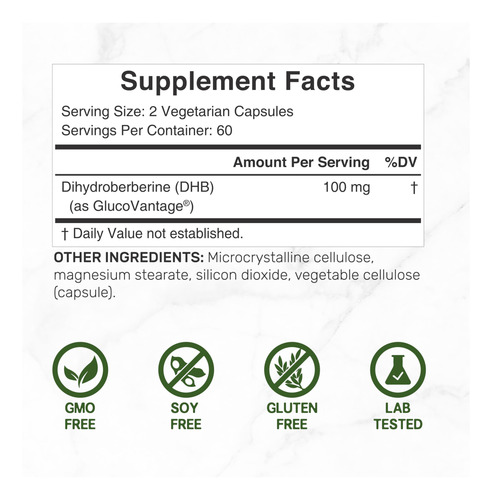 Supplement Deal Suplemento Dihidroberberina 100mg 120 Cápsul - Imagem 2