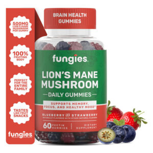 Suplemento Fungies Lion&quots Mane Mushroom Gummies 60 Porções