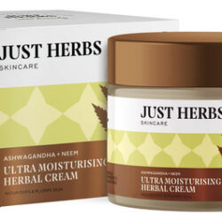 Creme De Massagem Facial Just Herbs Organic 100ml Com Ashwga