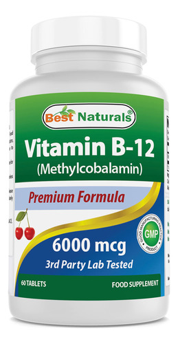Suplemento Best Naturals Vitamina B-12 Metilcobalamina 6000m