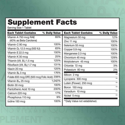 Multivitamínico Adultos 50+ Com 500 Tablets Importado Usa - Imagem 6
