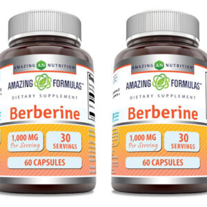 Suplemento Amazing Formulas Berberine 1000mg 60 Cápsulas X 2