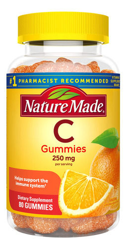 Suplemento De Vitamina C Natural 250 Mg 80 Gomas