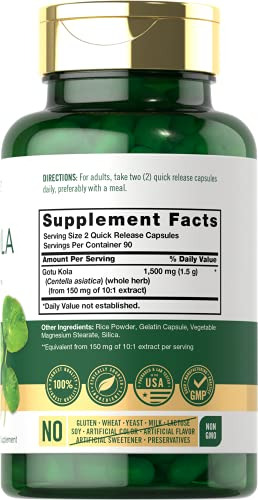 Suplemento Carlyle Gotu Kola (cápsulas De 1500 Mg, 180 Unida - Imagem 2