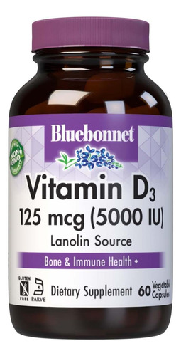 Cápsula Vegetal De Vitamina Diu Bluebonnet Nutrition, Auxili