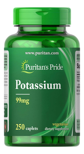 Puritans Pride Potássio 99 Mg Cápsulas, 250 Contagens