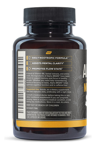 Suplemento Onnit Alpha Brain Premium Nootropic 30 Cápsulas - Imagem 5
