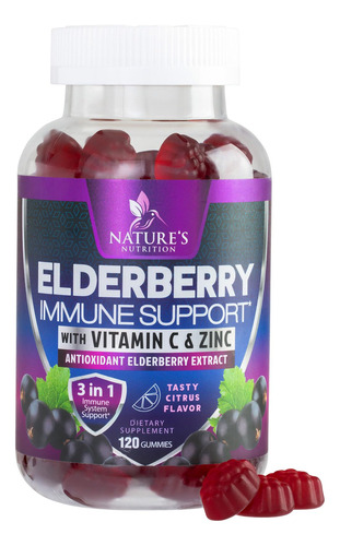 Gomas De Suporte Imunológico Nature"s Nutrition Sambucus 120