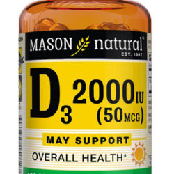 Mason Natural Vitamina D3, 2.000 Ui, Cápsulas Gelatinosas, 1