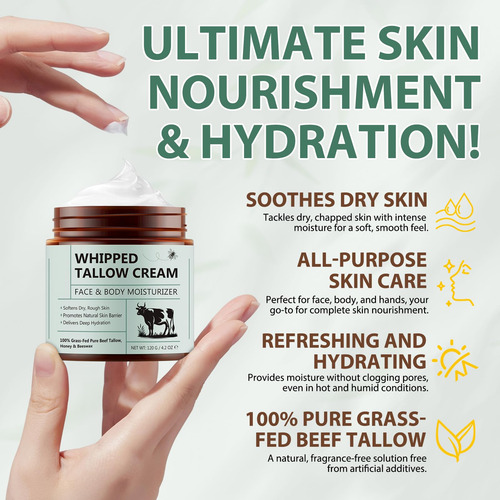 Hidratante Laraspi Beef Tallow Para Rosto E Corpo 125ml Orgâ - Imagem 2