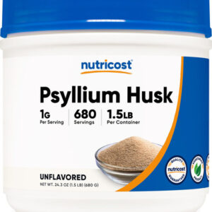 Casca De Psyllium Em Pó Nutricost 680g Sem Ogm, Sem Glúten