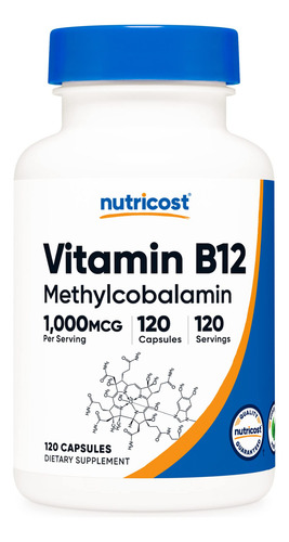 Suplemento Nutricost Vitamina B12 1000mcg 120 Cápsulas