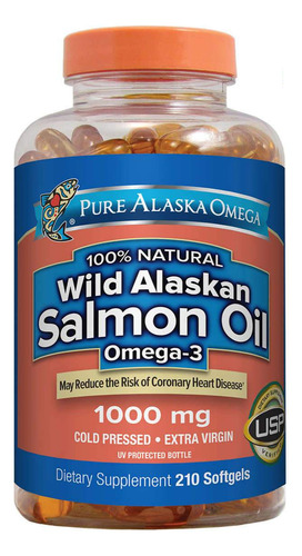 Óleo De Salmão Ômega 3 1000mg Pure Alaska Omega 210 Cáps