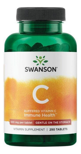 Vitamina C Tamponada 500 Mg 250 Comprimidos Da Swanson Vitam - Imagem 2