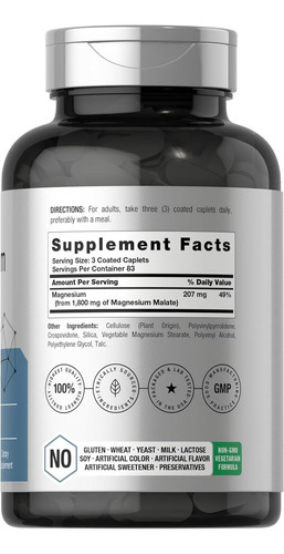 Suplemento, Horbaach Malato De Magnésio 600mg 250 Cápsulas - Imagem 5
