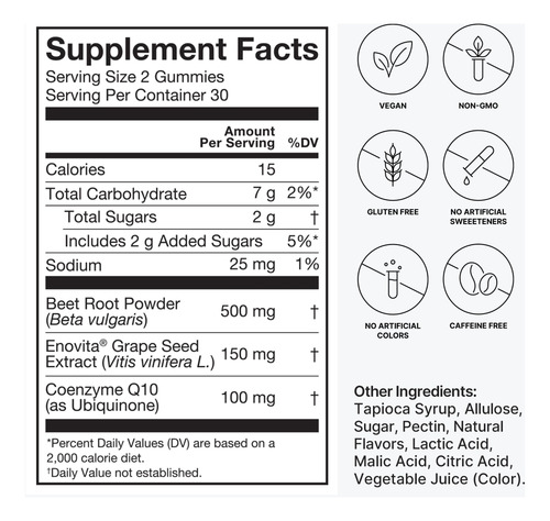 Suplementos Humann Superbeets Heart Gummies Advanced 60u - Imagem 2