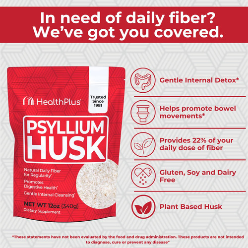 Suplemento Health Plus Psyllium Husk 355ml 48 Porções - Imagem 3