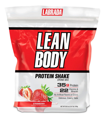 Labrada Nutrition Lean Body Hi-protein Shake, Morango, Banhe