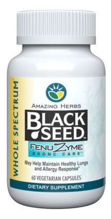 Black Seed Fenuzyme Bronc-care 60 Cápsulas Da Amazing Herbs