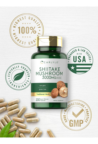 Suplemento De Extrato De Cogumelo Carlyle Shiitake 3000 Mg 2 - Imagem 6