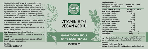 Kala Health Vitamina E - Todos Os 8 Tocoferóis + Tocotrienói - Imagem 2