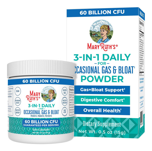 Maryruth Organics 3 Em 1 Probióticos Para Gases E Inchaço |