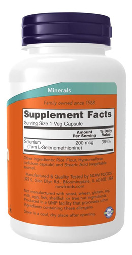 Now Foods Selenium 200 Mcg Vcaps, 180 Count (pacote Com 2) - Imagem 2