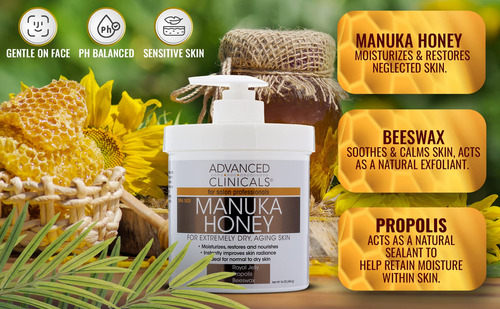 Hidratante E Manteiga Corporal Advanced Clinicals Manuka Hon - Imagem 2