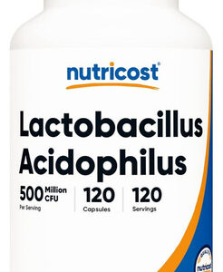 Suplemento Nutricost Lactobacillus Acidophilus 500mi 120 Cáp