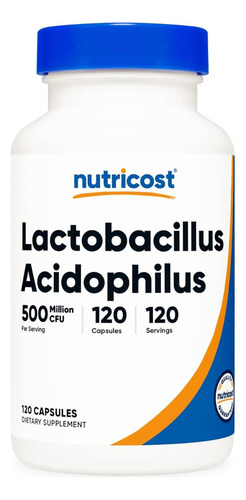 Suplemento Nutricost Lactobacillus Acidophilus 500mi 120 Cáp