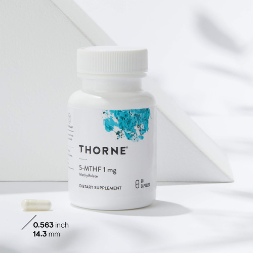 Suplemento Thorne 5-mthf De Metilfolato 1 Mg 60 Cápsulas - Imagem 3