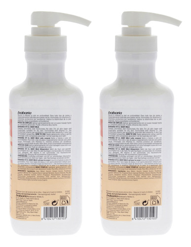 Body Milk Babaria Vitamin E Plus, Pacote Com 2 - Imagem 2