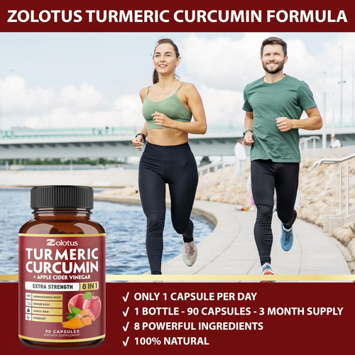 Cápsulas De Curcumina De Cúrcuma + Vinagre De Cidra 7 Em 1, - Imagem 5