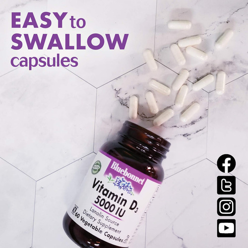 Cápsula Vegetal De Vitamina Diu Bluebonnet Nutrition, Auxili - Imagem 4