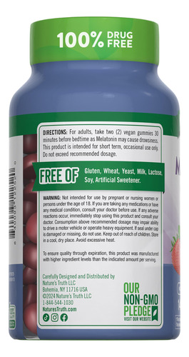 Suplemento Nature"s Truth, Gomas De Melatonina, 10 Mg, 140 U - Imagem 7