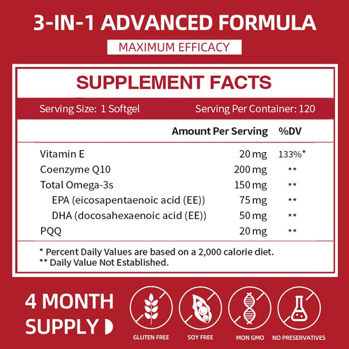 Suplemento Cozynol Coq10 200 Mg De Cápsulas Gelatinosas Com - Imagem 2