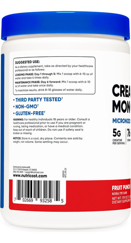 Creatina Em Pó Nutricost 500g, 5g Por Porção - Imagem 27