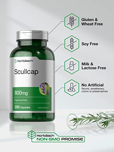Suplemento Horbaach Scullcap Capsullcap 800 Mg 200 Unidades - Imagem 4