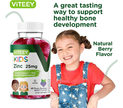 Zinco Para Gomas Infantis, 25mg - Suporte Imunológico Para C - Imagem 6