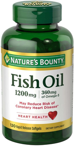 Óleo De Peixe Nature Bounty Omega 1200 Mg 120 Cápsulas Impor