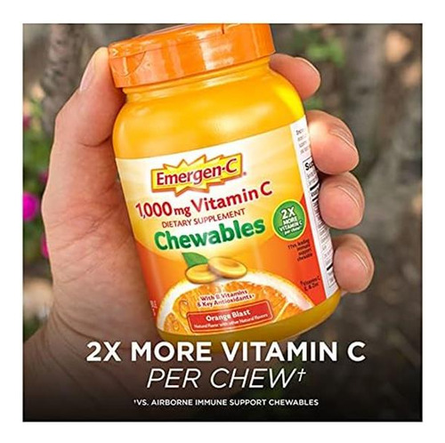Vitamina C Emergen-c 1000 Mg Masticável 40 Comprimidos - Imagem 6
